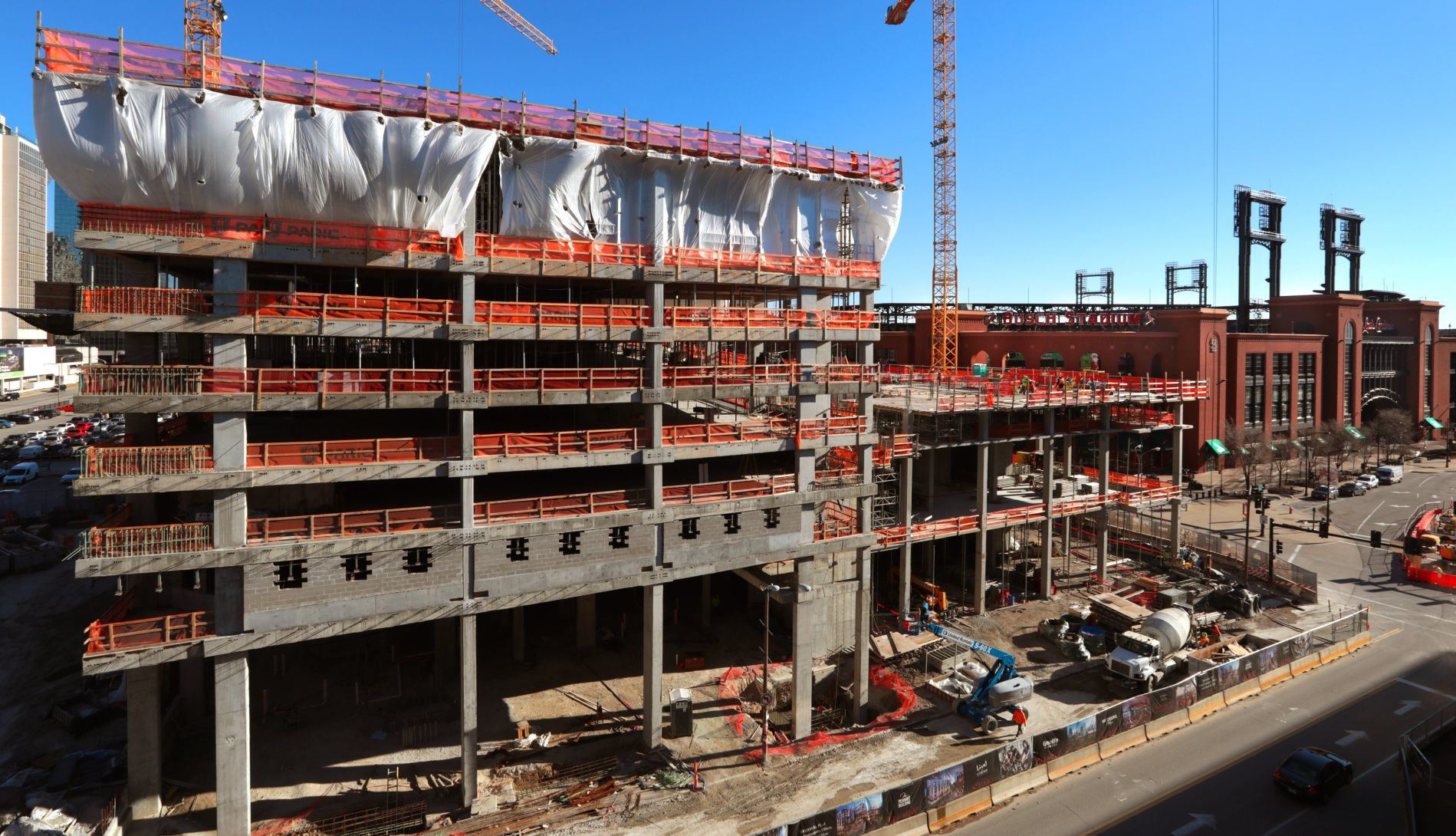 New Ballpark Village buildings rising downtown